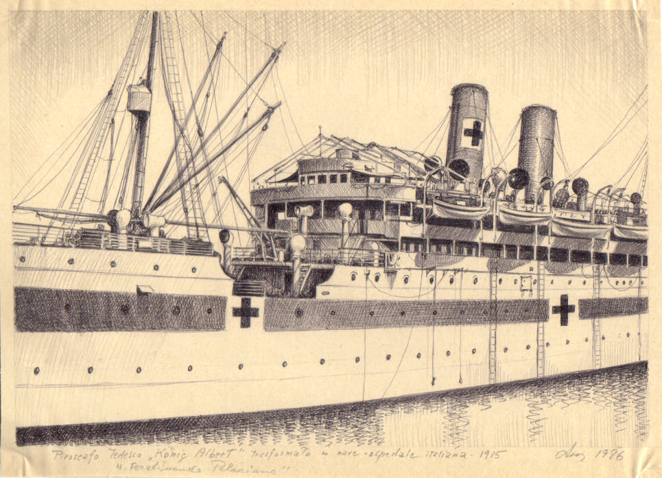 1915 - Piroscafo tedesco 'Koenig Albert' trasformato in nave ospedale italiana 'Ferdinando Palasciano'